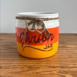 Orange, Yellow and White Mason Jar.